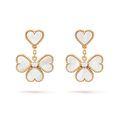 [Shinejoy]CLOVER SWEET WHITE MOP EARRINGS