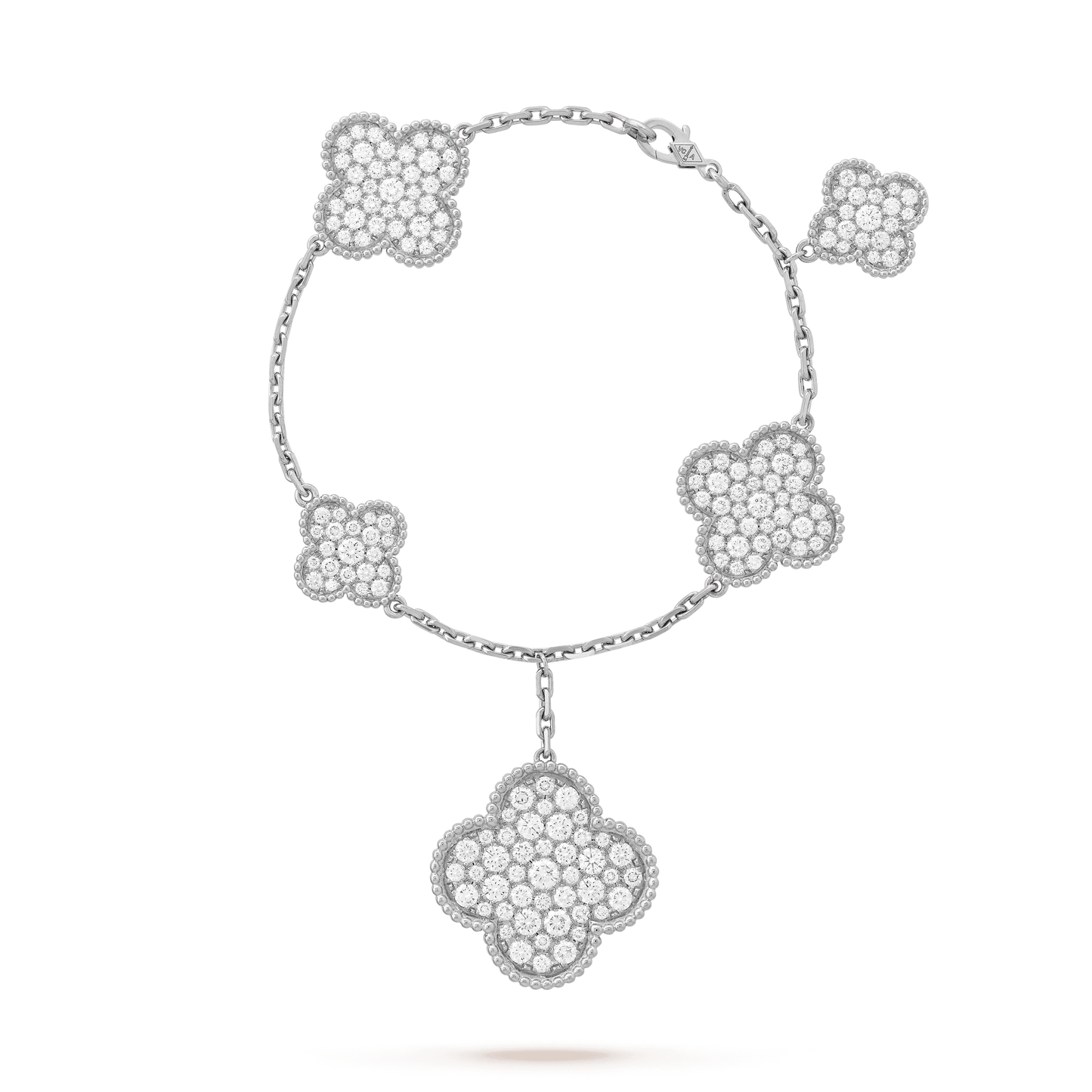 [Shinejoy]CLOVER 6 MOTIFS SILVER DIAMOND BRACELET