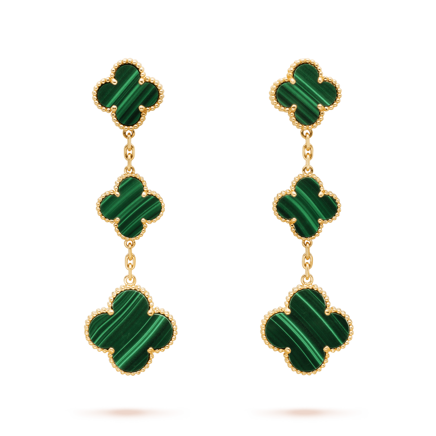 [Shinejoy]CLOVER MALACHITE 3 MOTIFS GOLD