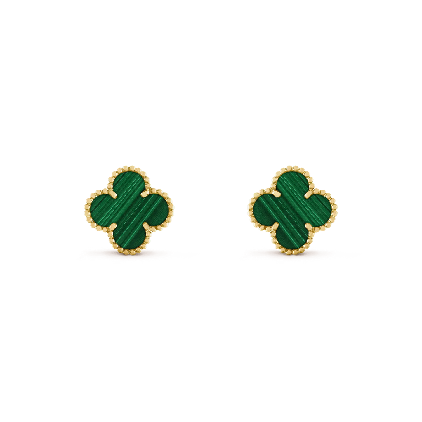 [Shinejoy]CLOVER MEDIUM 1 MOTIFS MALACHITE  EARRINGS