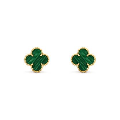 [Shinejoy]CLOVER MEDIUM 1 MOTIFS MALACHITE  EARRINGS