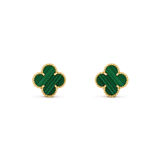 [Shinejoy]CLOVER MEDIUM 1 MOTIFS MALACHITE  EARRINGS