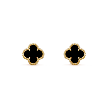 [Shinejoy]CLOVER MINI 9.5MM BLACK MOP EARRINGS