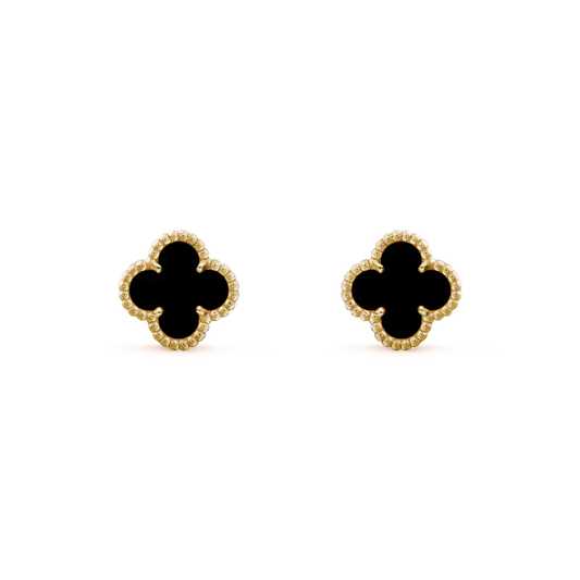 [Shinejoy]CLOVER MINI 9.5MM BLACK MOP EARRINGS