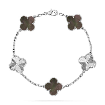[Shinejoy] CLOVER 5 MOTIF GRAY MOP BRACELET COLLECTION