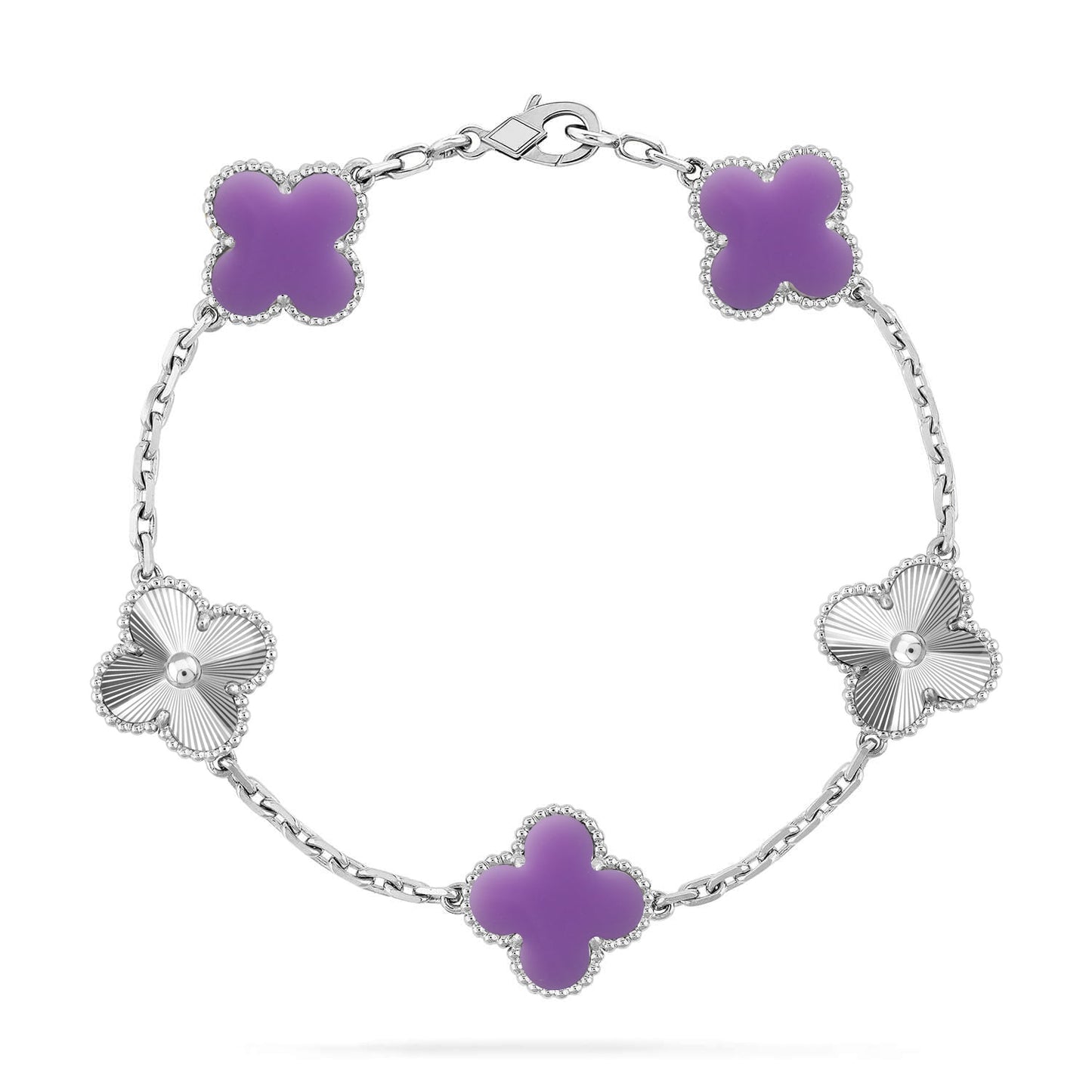 [Shinejoy]CLOVER 5 MOTIF LIGHT PURPLE BRACELET COLLECTION