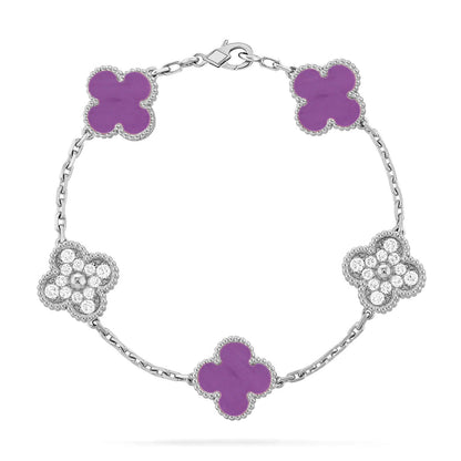[Shinejoy] CLOVER 5 MOTIF VIOLET BRACELET COLLECTION