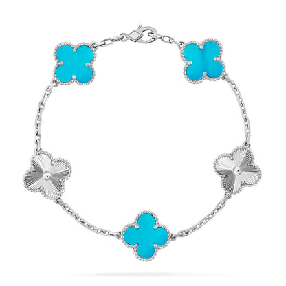 [Shinejoy] CLOVER 5 MOTIF TURQUOISE BRACELET COLLECTION