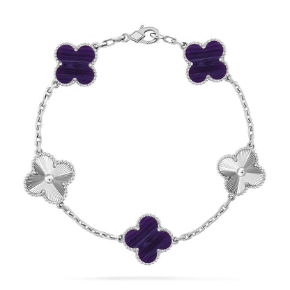 [Shinejoy]CLOVER 5 MOTIF PURPLE STRIPES BRACELET COLLECTION