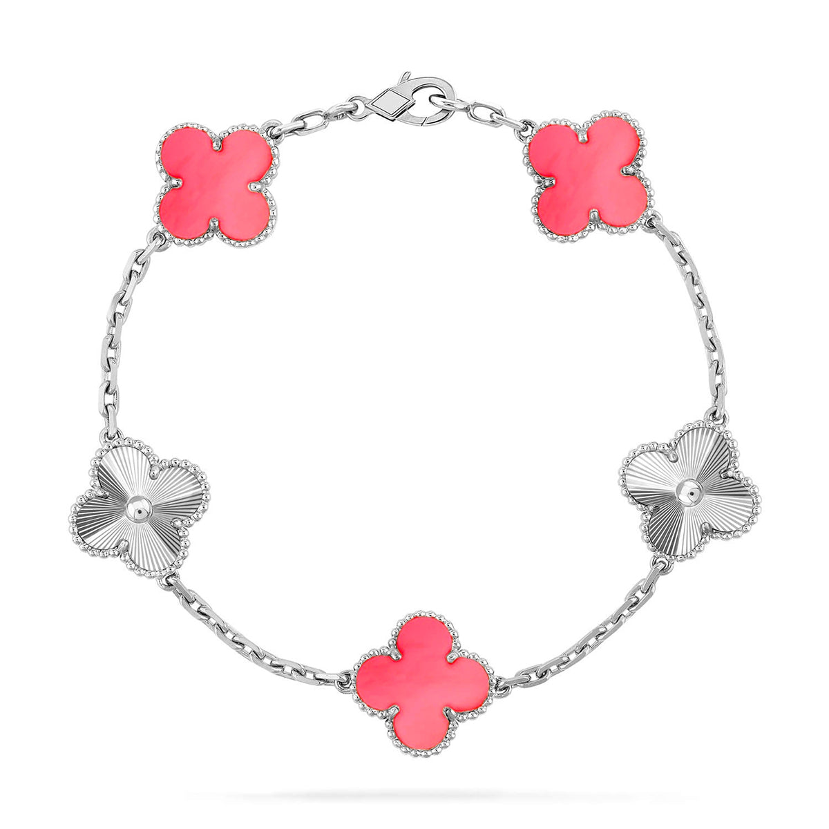 [Shinejoy] CLOVER 5 MOTIFS  PINK MOP BRACELET COLLECTION
