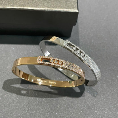 [Shinejoy]Move Noa Rose Gold Pavé Diamond Bangle Bracelet