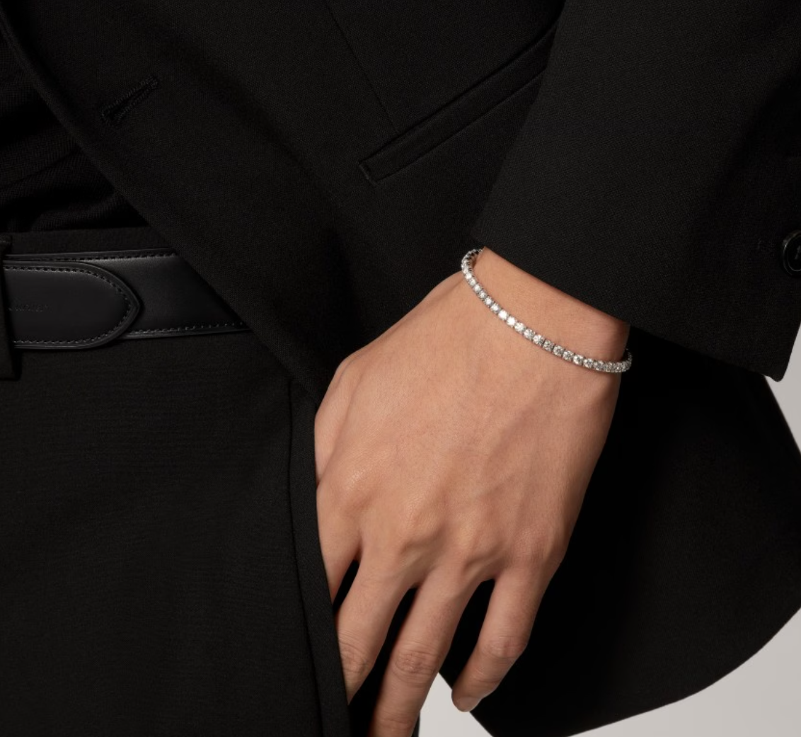 [Shinejoy]  CLASSIC BASEBALL BRACELAT, 52 DIAMOND