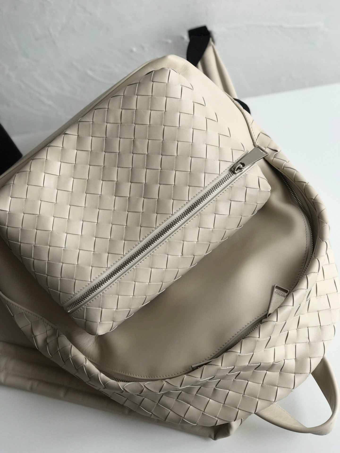 SAC À DOS SMALL INTRECCIATO 41 EN CUIR DE VEAU BEIGE