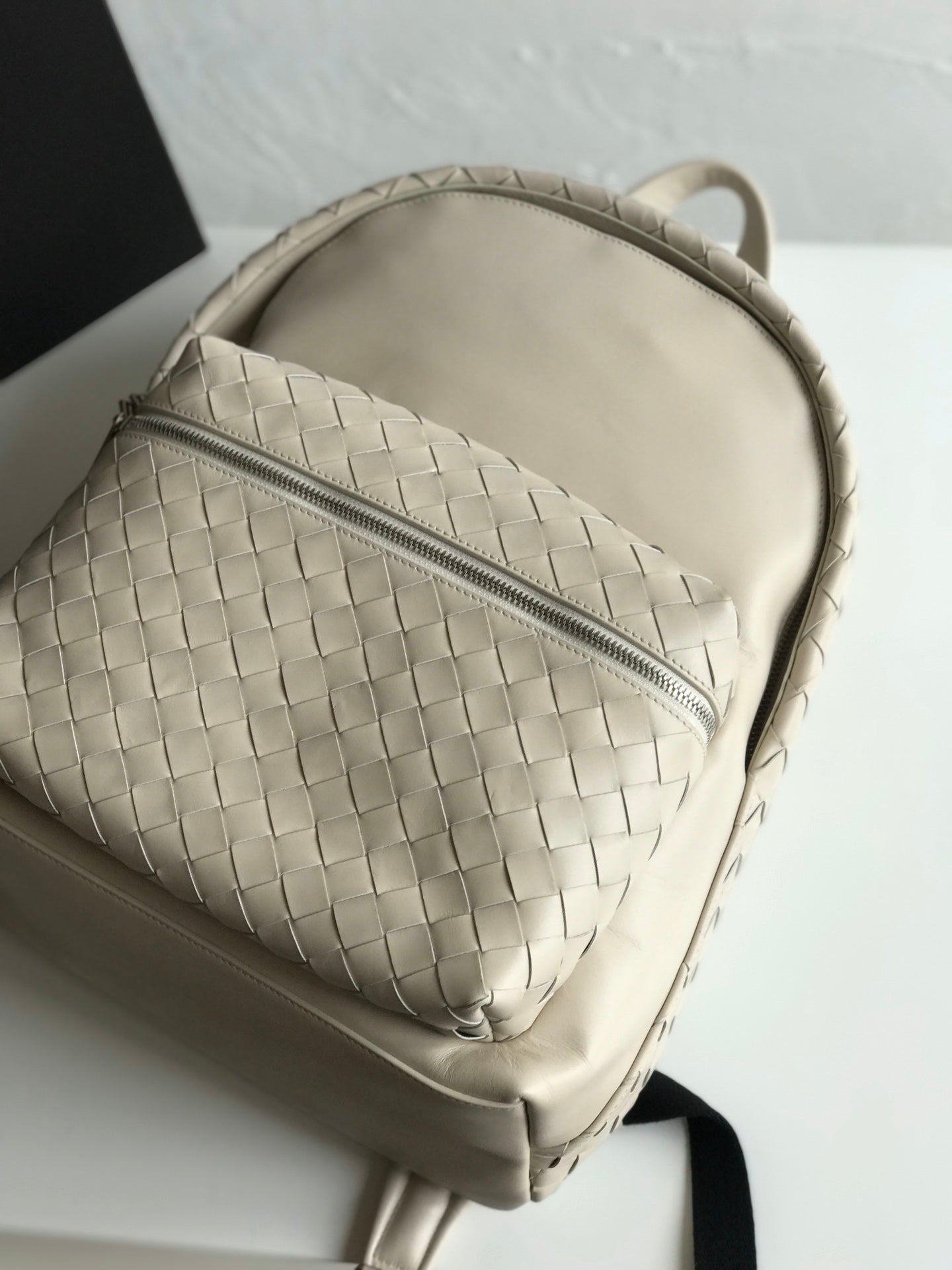 SAC À DOS SMALL INTRECCIATO 41 EN CUIR DE VEAU BEIGE
