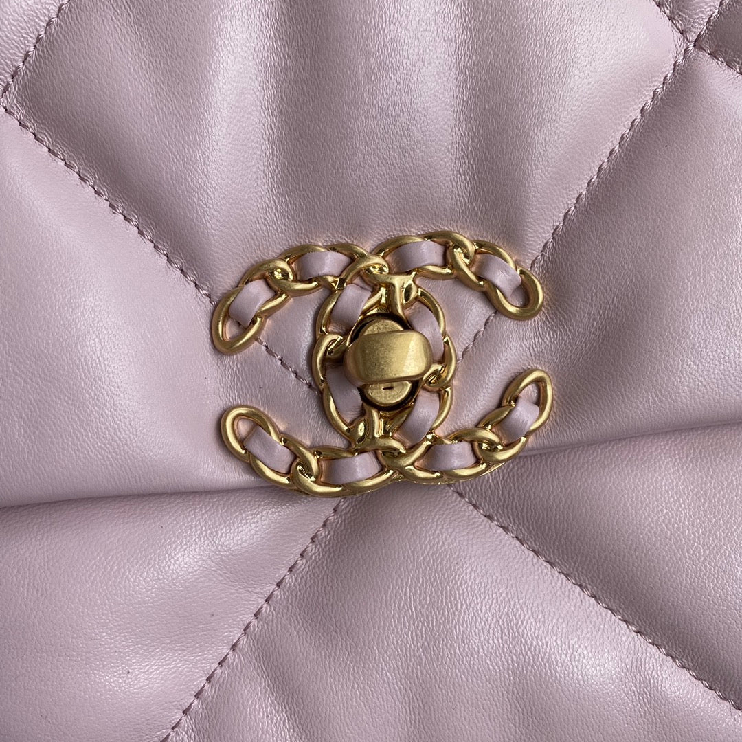 SAC CC 26 PETIT MODÈLE EN CUIR DE VEAU ROSE PÂLE