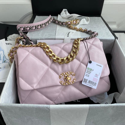 SAC CC 26 PETIT MODÈLE EN CUIR DE VEAU ROSE PÂLE