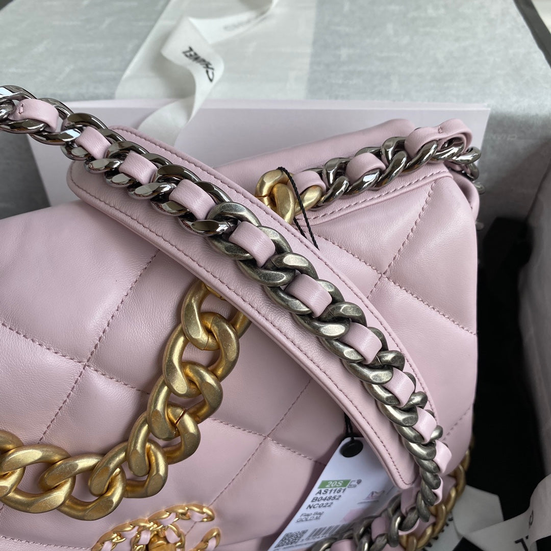 SAC CC 26 PETIT MODÈLE EN CUIR DE VEAU ROSE PÂLE