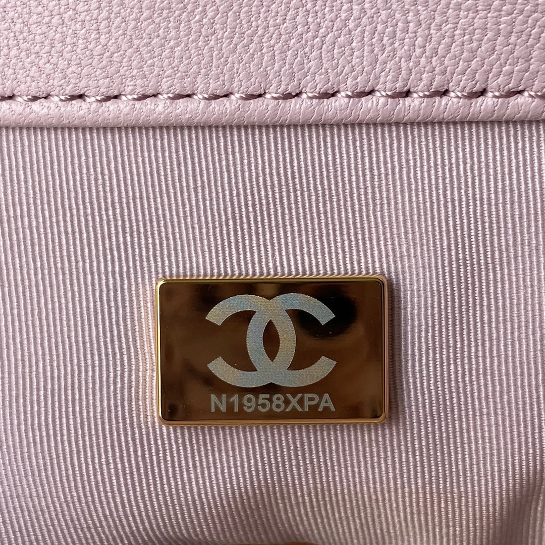 SAC CC 26 PETIT MODÈLE EN CUIR DE VEAU ROSE PÂLE