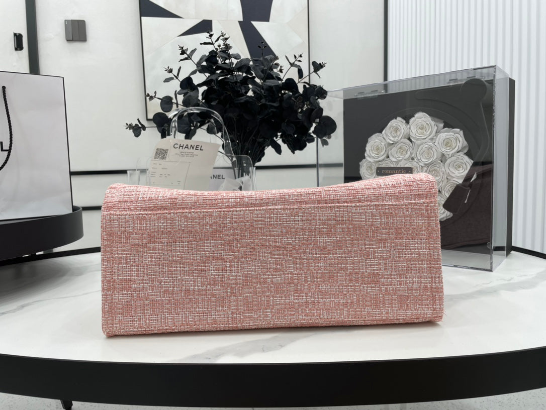 Grand sac cabas CC Deauville 38 en toile rose clair