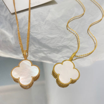 [Shinejoy]CLOVER 25MM MOP LARGE PENDANT NECKLACE