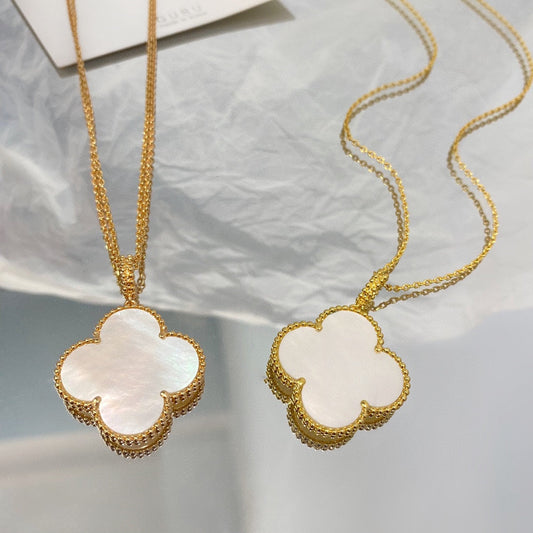 [Shinejoy]CLOVER 25MM MOP LARGE PENDANT NECKLACE
