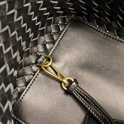 PETIT CABAS 32 EN AGNEAU NOIR