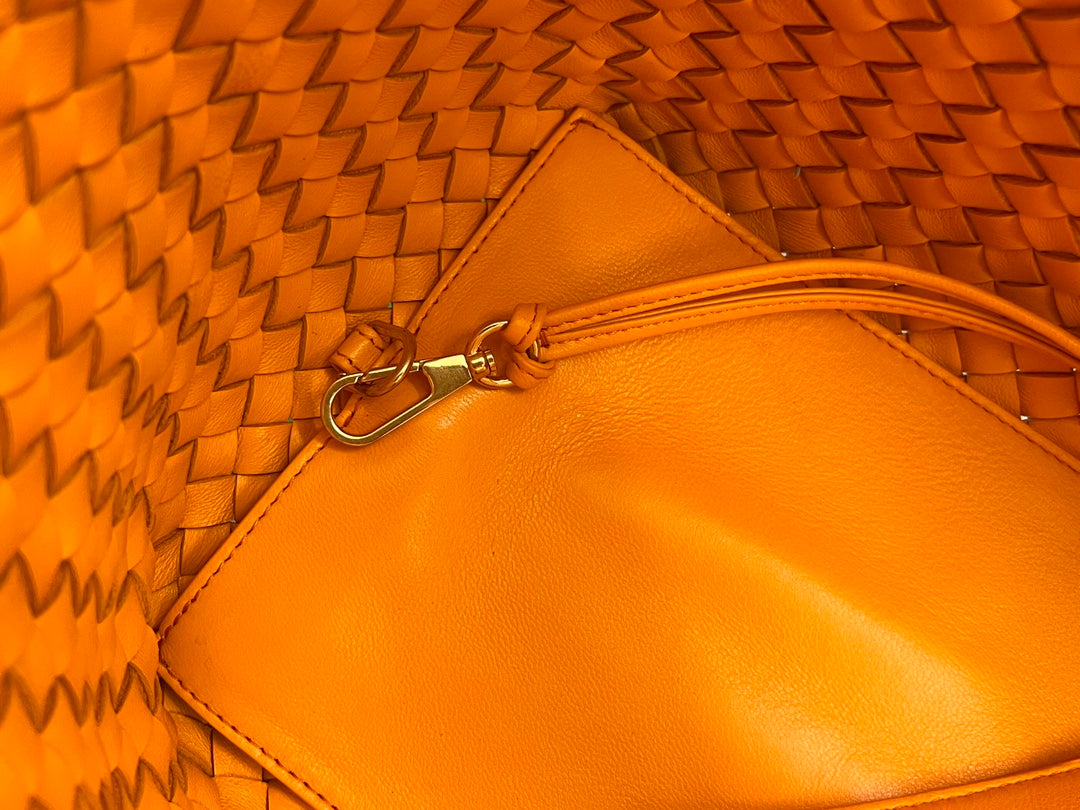 PETIT CABAS 32 EN AGNEAU ORANGE UT