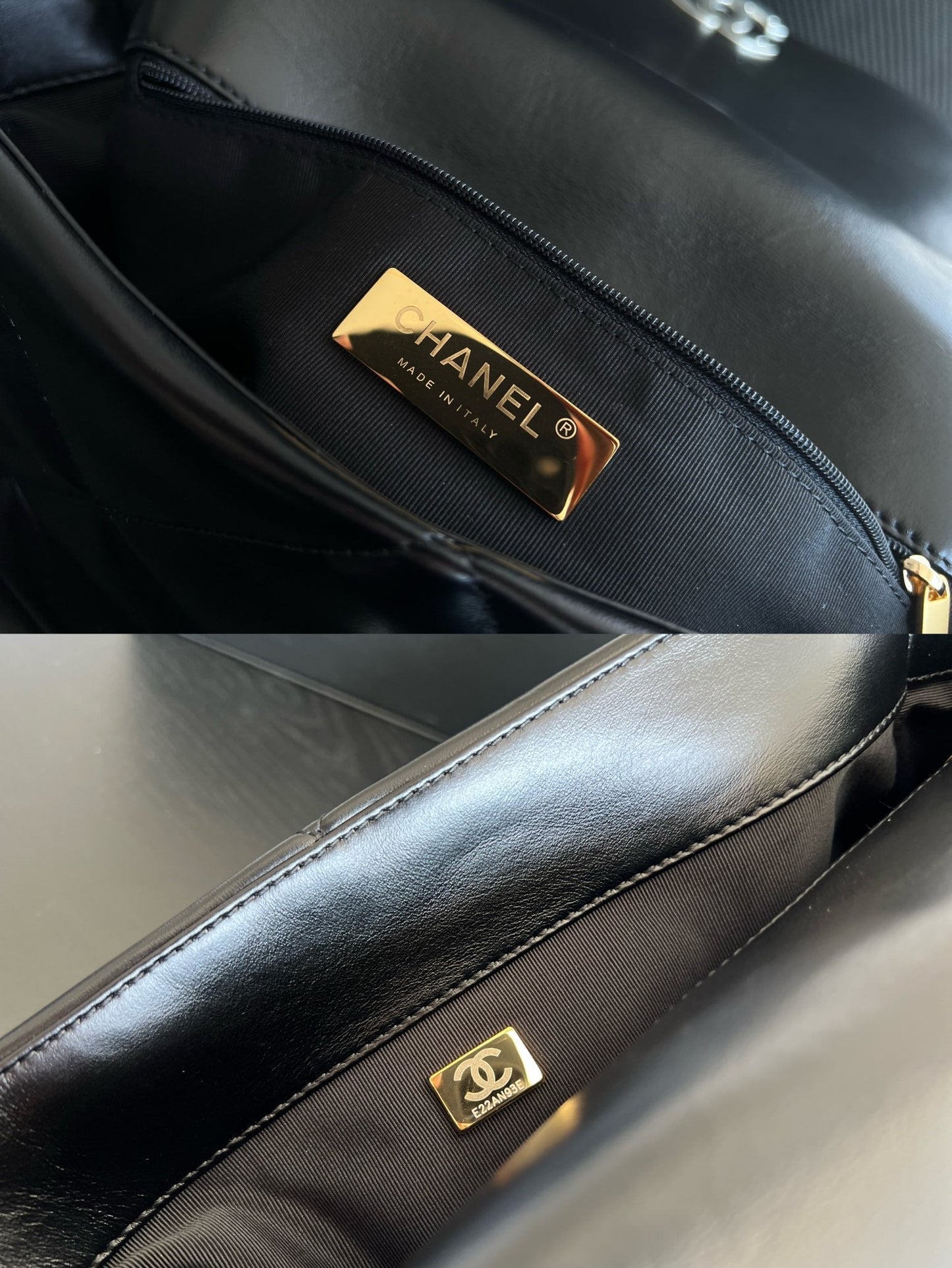 SAC À RABAT 19 30 CM CHEVRETTE NOIRE MÉTAL RUTHÉNIUM