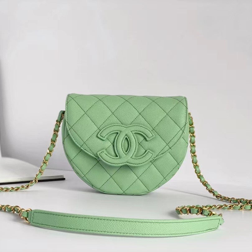 CC Mini Messenger 19cm Caviar Vert Clair