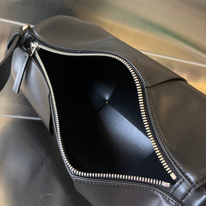 CASSETTE CYLINDRIQUE 30 EN CUIR DE VEAU NOIR