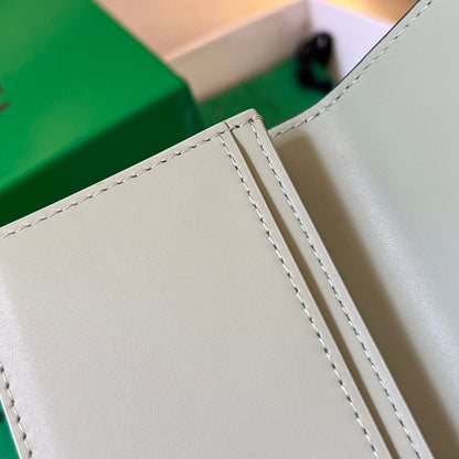 ÉTUI À CARTES EN CUIR DE VEAU INTRECCIATO BUSINESS 11 VERT ÉMERAUDE