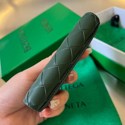 ÉTUI À CARTES EN CUIR DE VEAU INTRECCIATO BUSINESS 11 VERT ÉMERAUDE