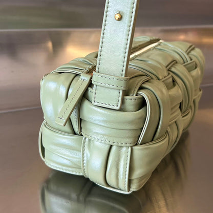 PETIT SAC CASSETTE EN CUIR D'AGNEAU SOUPLE VERT MARAIS