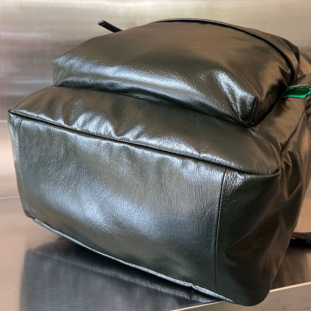 SAC À DOS EN PEAU D'AGNEAU VERT FONCÉ MOYEN ARCHETYPE 46
