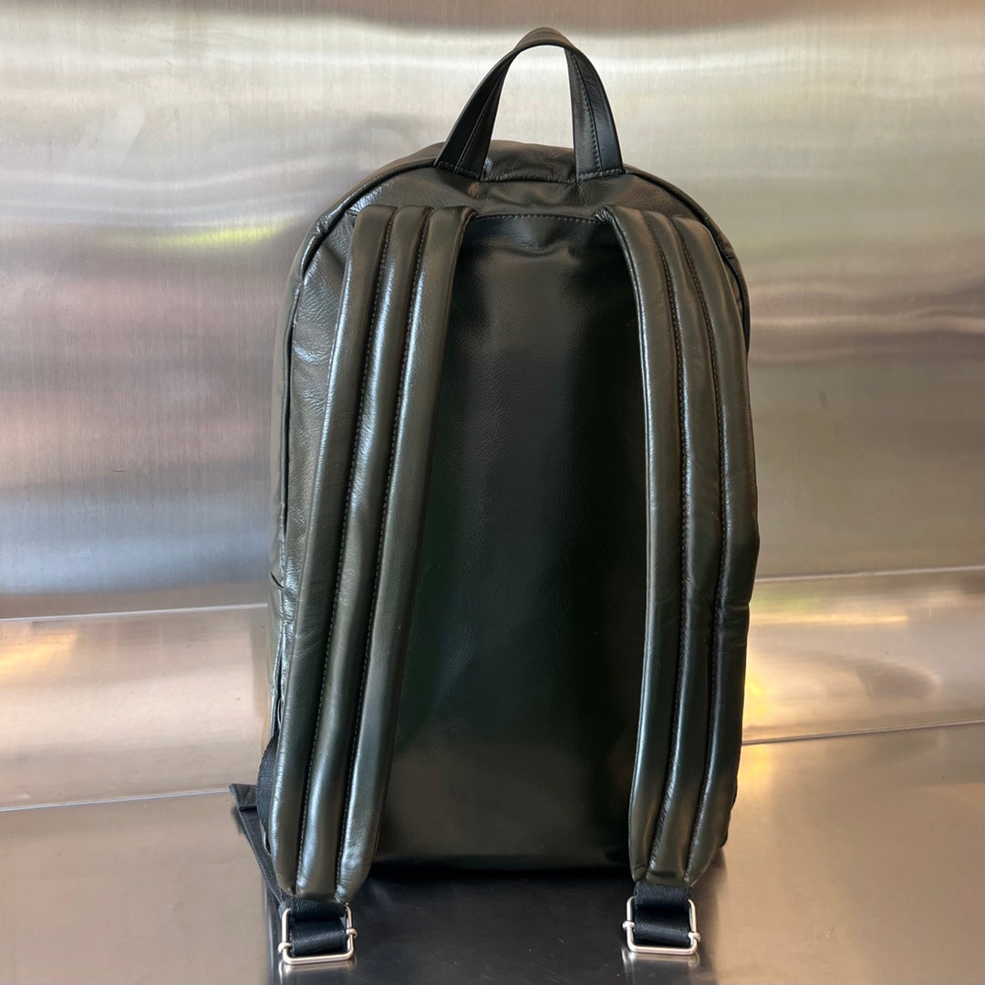 SAC À DOS EN PEAU D'AGNEAU VERT FONCÉ MOYEN ARCHETYPE 46