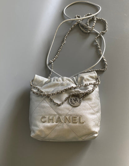 CC HOBO MINI 20CM AGNEAU ARGENTÉ