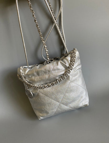 CC HOBO MINI 20CM AGNEAU ARGENTÉ