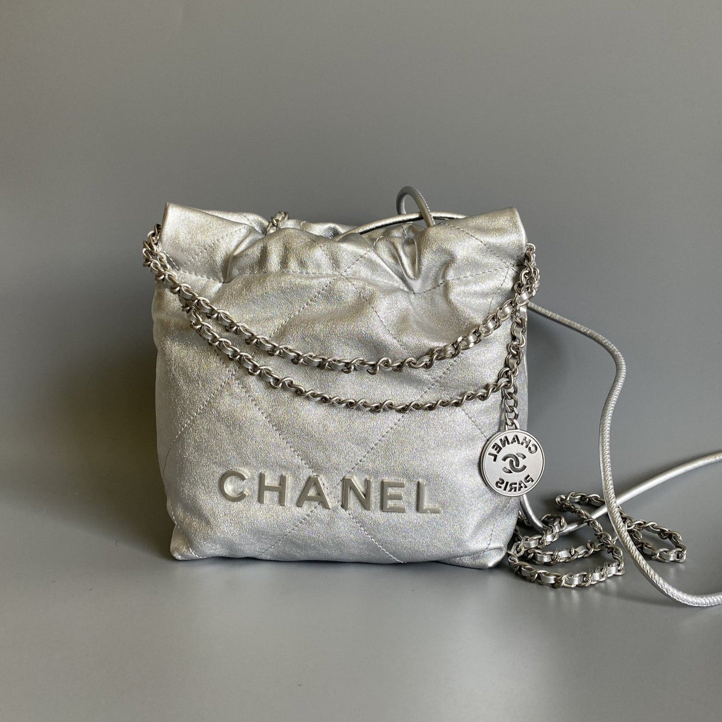 CC HOBO MINI 20CM AGNEAU ARGENTÉ