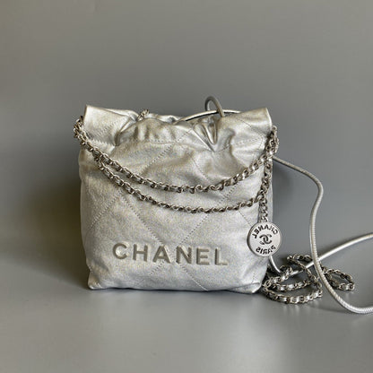 CC HOBO MINI 20CM AGNEAU ARGENTÉ