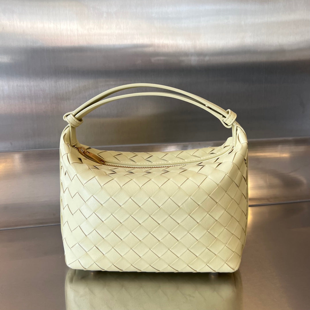 SAC WALLACE 22 EN CUIR DE VEAU CRÈME JAUNE