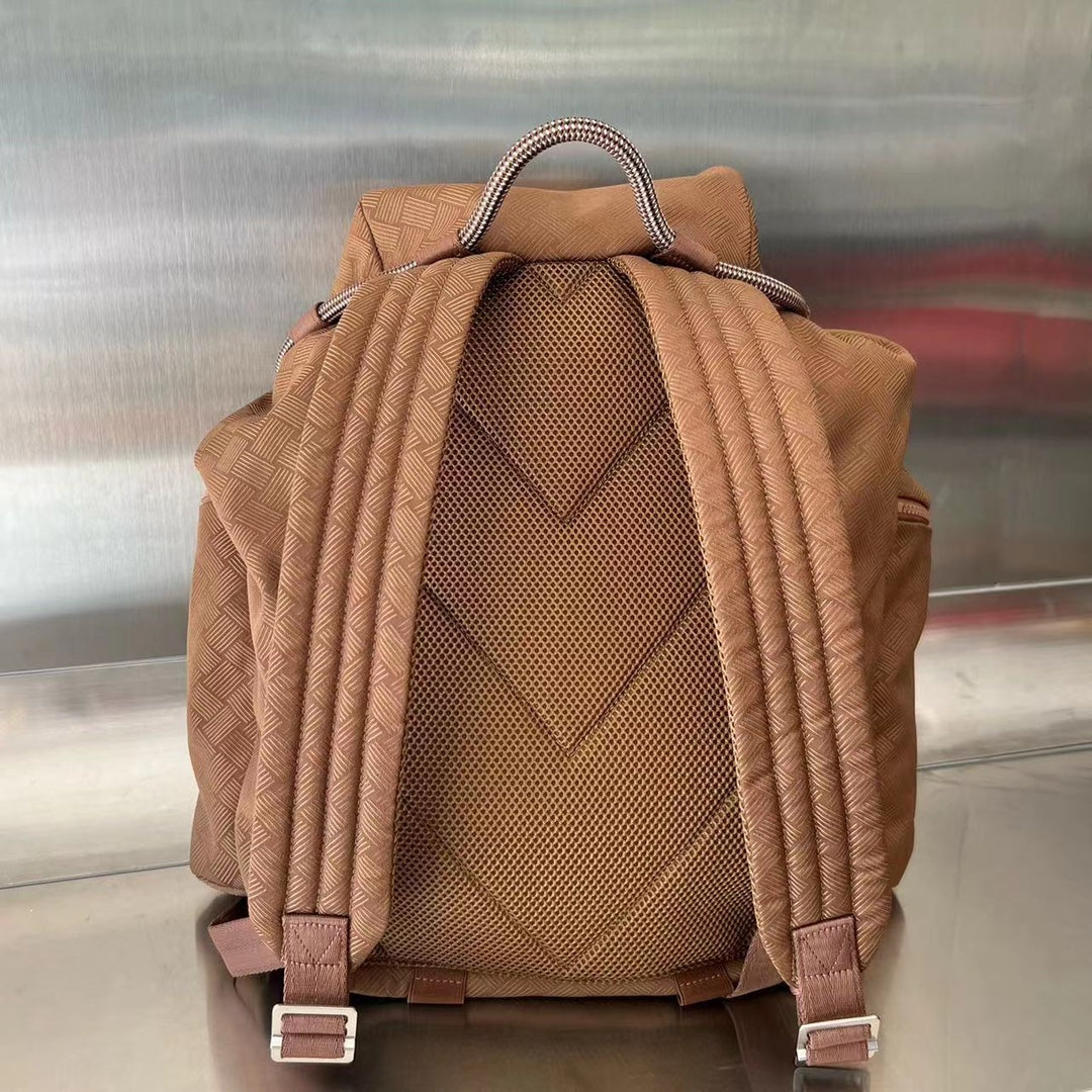 SAC À DOS ALTO 42 EN TISSU JACQUARD BRUN ROUX