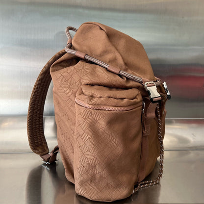 SAC À DOS ALTO 42 EN TISSU JACQUARD BRUN ROUX