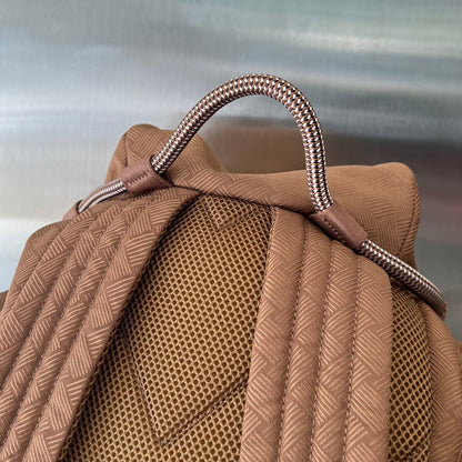 SAC À DOS ALTO 42 EN TISSU JACQUARD BRUN ROUX