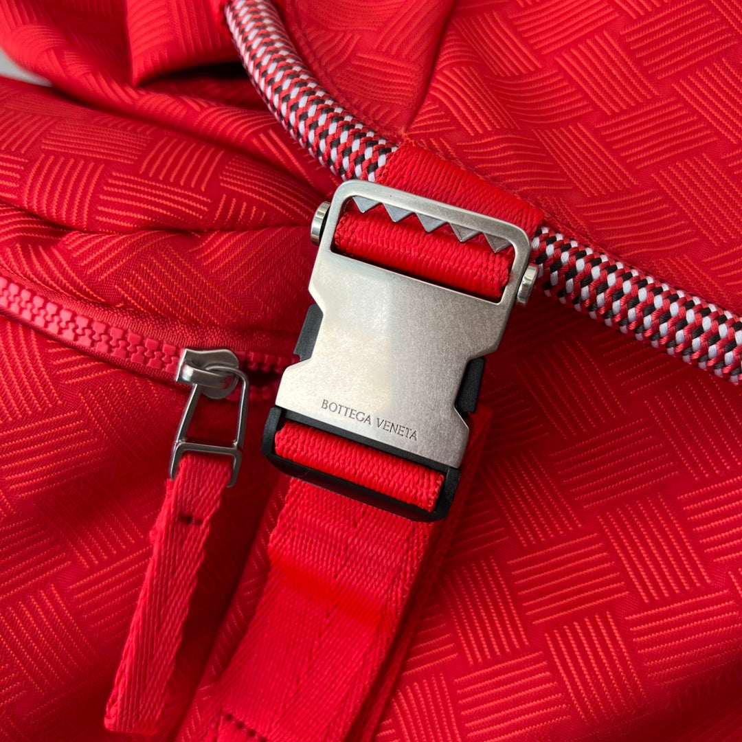 SAC À DOS ALTO 42 EN TISSU JACQUARD ROUGE CERISE