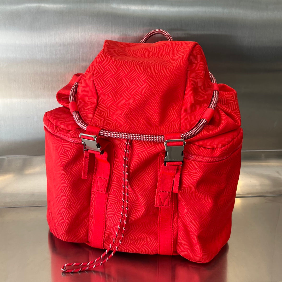 SAC À DOS ALTO 42 EN TISSU JACQUARD ROUGE CERISE