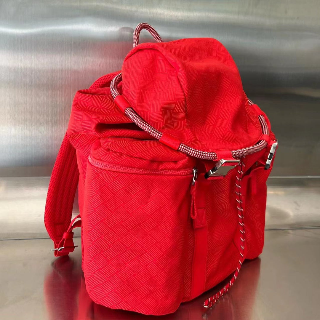 SAC À DOS ALTO 42 EN TISSU JACQUARD ROUGE CERISE