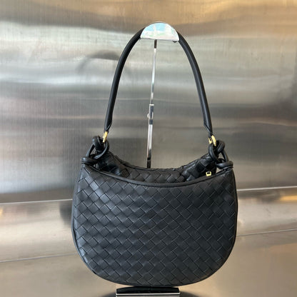 SAC À MAIN GEMELLI TAILLE MOYENNE EN CUIR D'AGNEAU NOIR