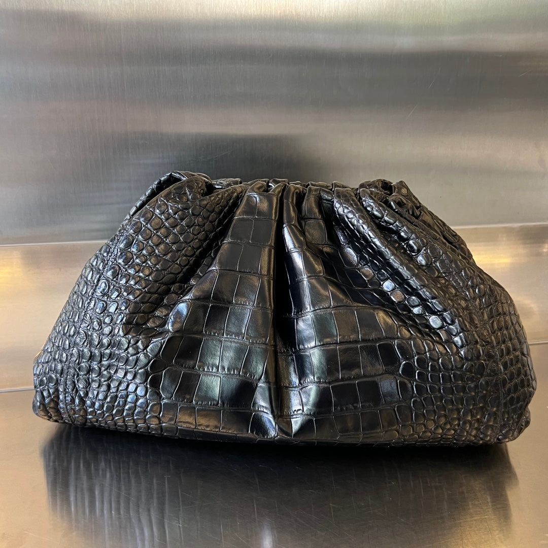 Pochette Classique 40cm Cuir de Veau Noir
