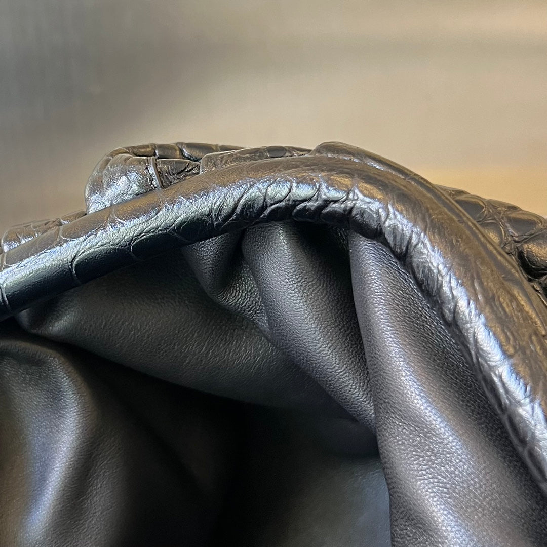 Pochette Classique 40cm Cuir de Veau Noir