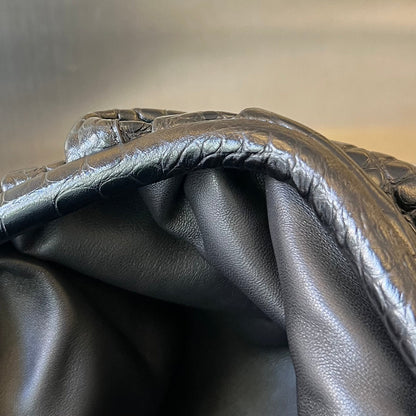 Pochette Classique 40cm Cuir de Veau Noir